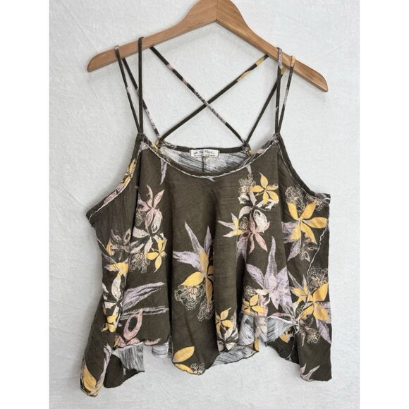 We the Free People Green Hey Girl Floral Tank Top Size Large - Picture 5 of 9